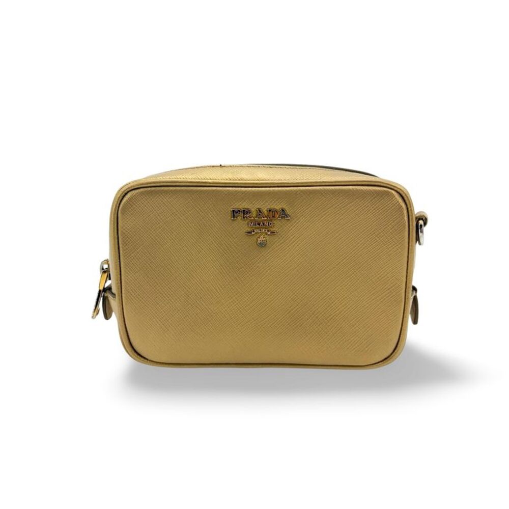 Prada Camera Saffiano Leather Gold Leather Shoulder Bag Bag
